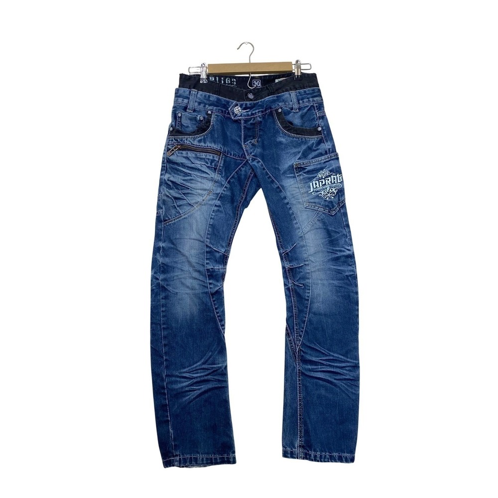 Japrag Power Denim Mens Straight Leg Distressed Jeans Blue Size 30